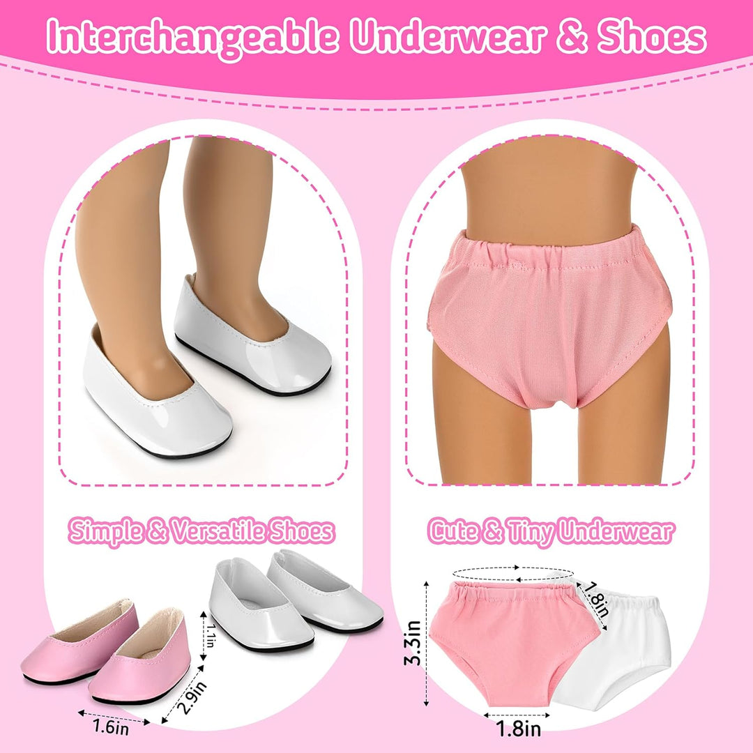 Zecckige Ropa de muñeca de 18 pulgadas y accesorios para muñecas am...