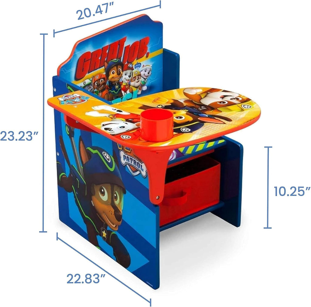 Delta Children Escritorio con silla con compartimento de almacenamiento, Nick Jr. PAW Patrol