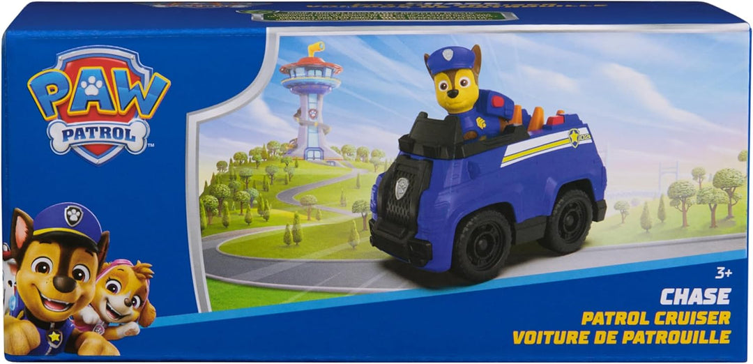 PAW Patrol, Patrulla de Chase, Vehículo de juguete con figura de ac...