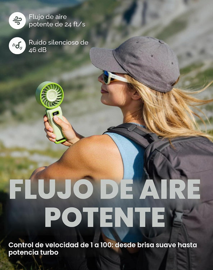Diveblues Ventilador turbo portátil, ventilador de mano de 100 velo...