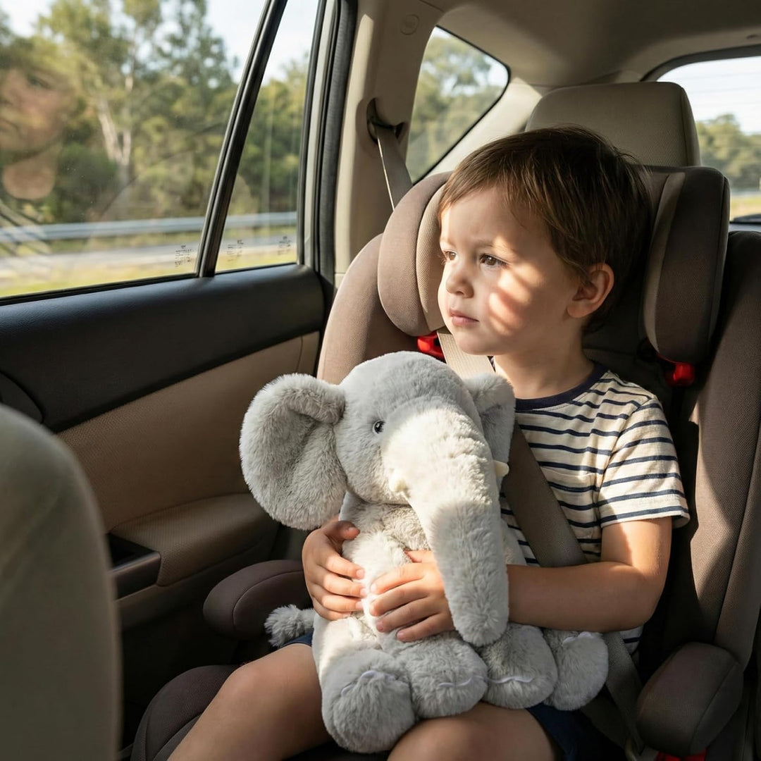 WEIGEDU Elefante de peluche gris de 13" - Juguete de felpa para...