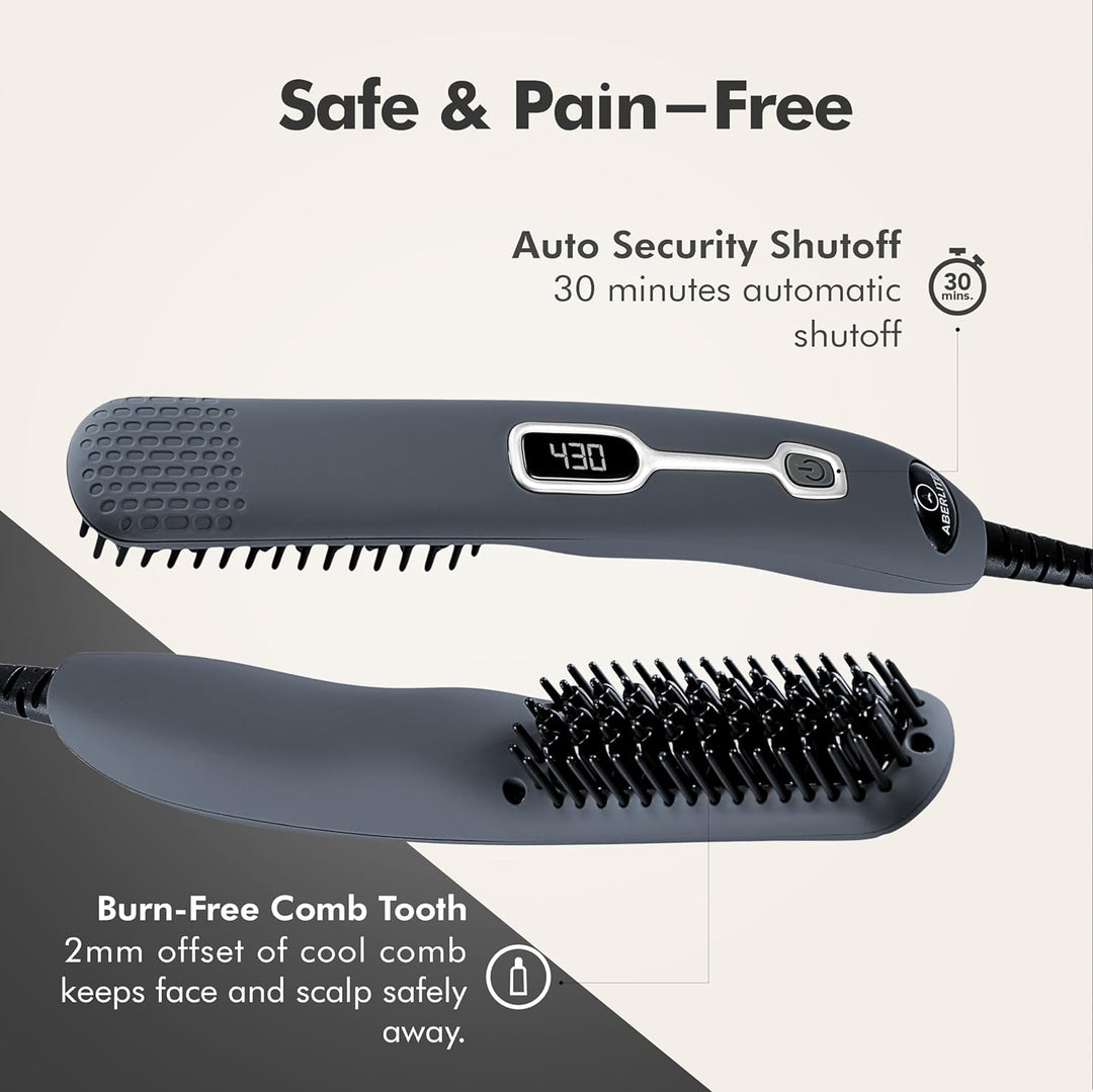 Aberlite EDC - Cepillo alisador de barba prémium - Peine alisador c...