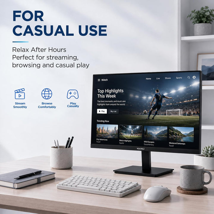 Monitor de computadora KOORUI de 24 pulgadas, 144 Hz FHD VA para es...