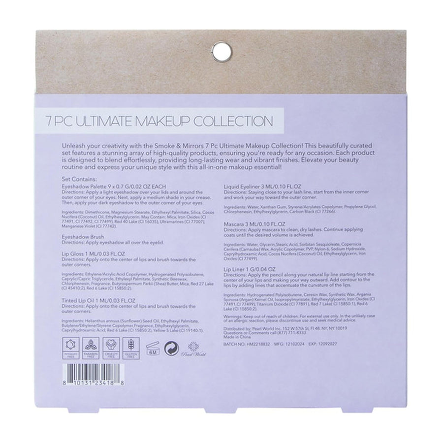 Smoke &amp; Mirrors 7 piezas Ultimate Makeup Collection, Clean Beau...