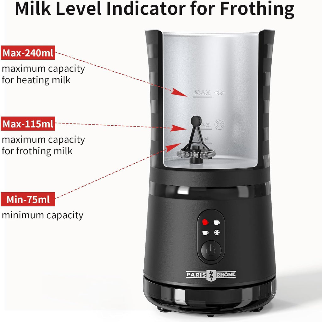 PARIS RHÔNE Espumador de leche, vaporizador de leche automático eléctrico 4