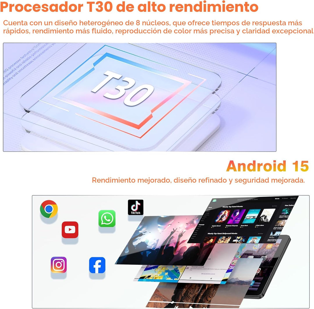 Tablet Android 15, tabletas de 10 pulgadas, 18 GB+128 GB, expansión...