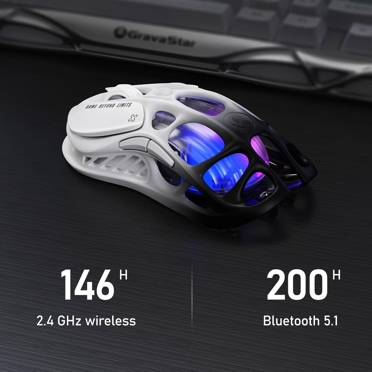 GravaStar Mercury M1 Pro Gaming Mouse, aleación de magnesio ligera,...