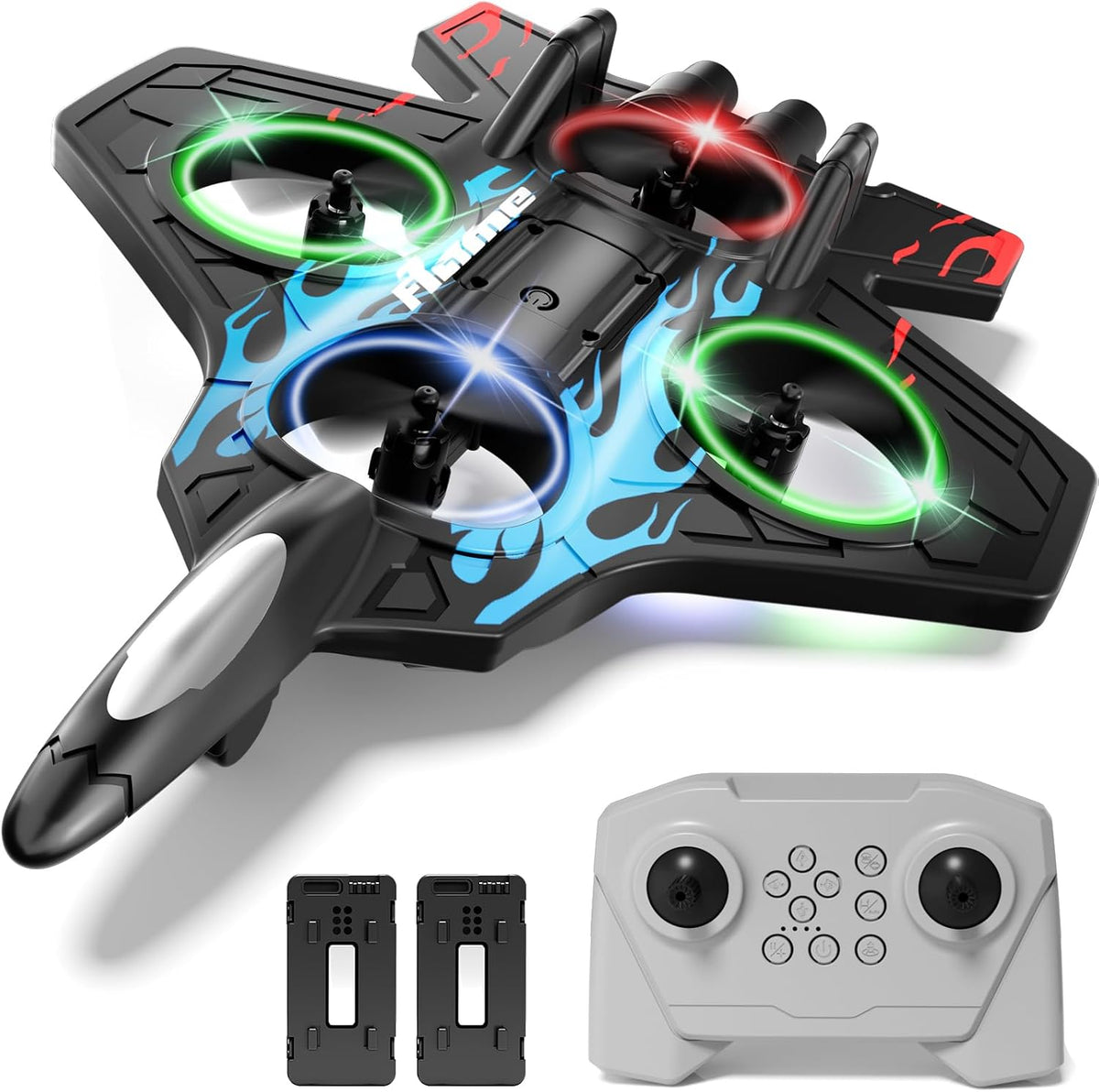 4DRC Aviones RC de espuma con control remoto para niños y adultos, avión de combate RC con luz, 360° Flip Fighter Jet Toys, Stunt Roll, regalos de juguete de avión para niños