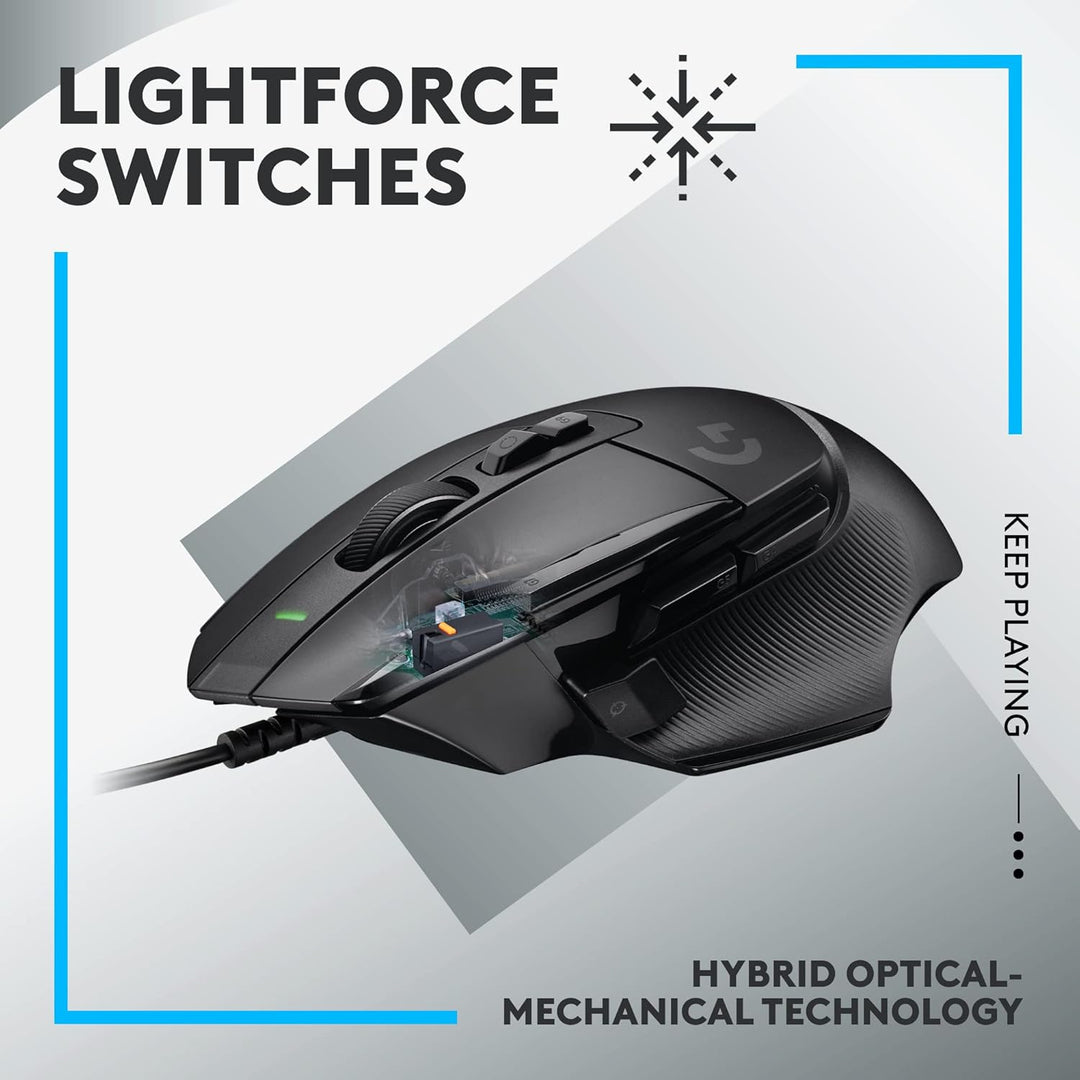 Logitech G502 X - Mouse de juegos con cable - Interruptores híbrido...
