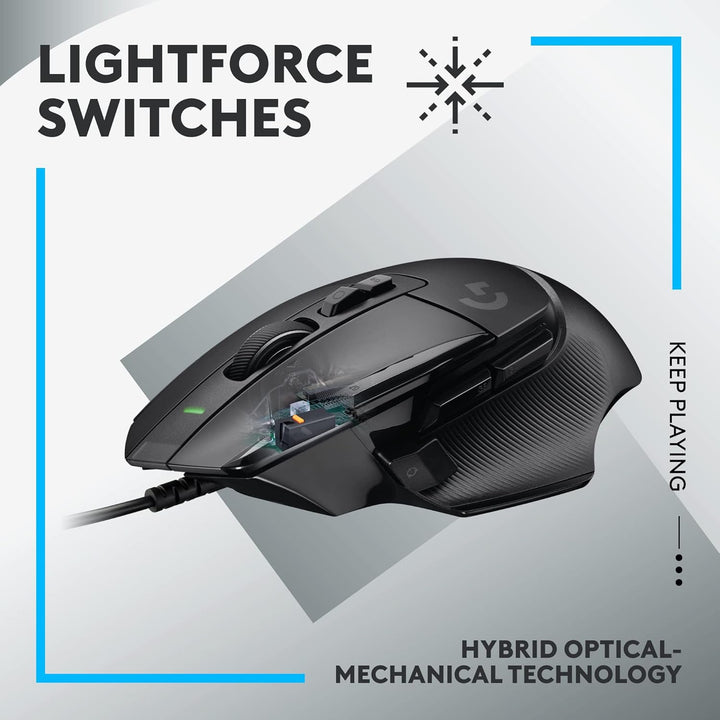 Logitech G502 X - Mouse de juegos con cable - Interruptores híbrido...