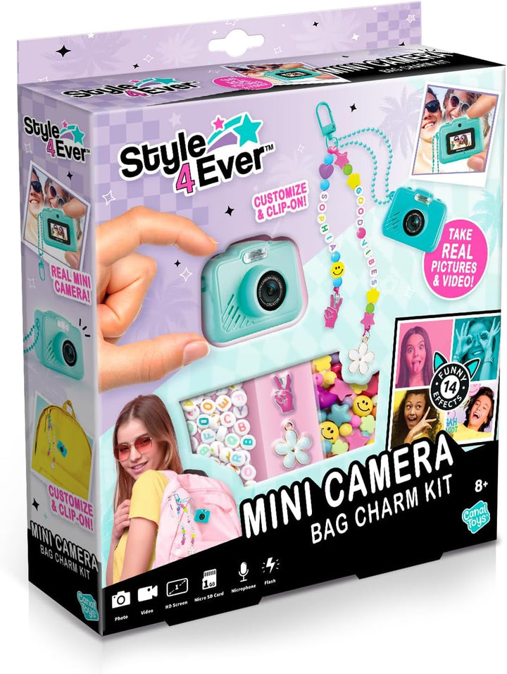 Style 4 Ever Mini Digital Camera Bag Charm Kit - Turquesa: marcos y...