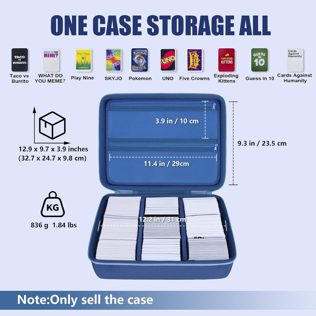 Funda de juego de cartas para más de 3000 tarjetas, se adapta a Pokemon/Flip 7/UNO/SKYJO/Play Nine/Five Crowns/Exploding Kittens/Monopoly Deal/Phase 10/Taco Cat Goat Cheese Pizza y todos los juegos de