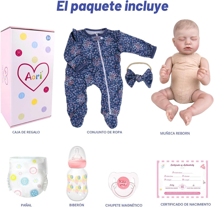 Aori Muñeca de Bebé Reborn con Peso de 20 Pulgadas - Hiperrealista...