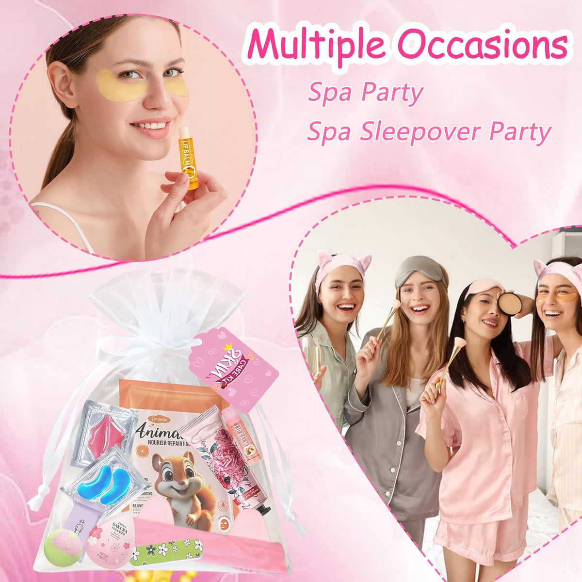 144 piezas de suministros de fiesta de spa para mujeres, artículos...
