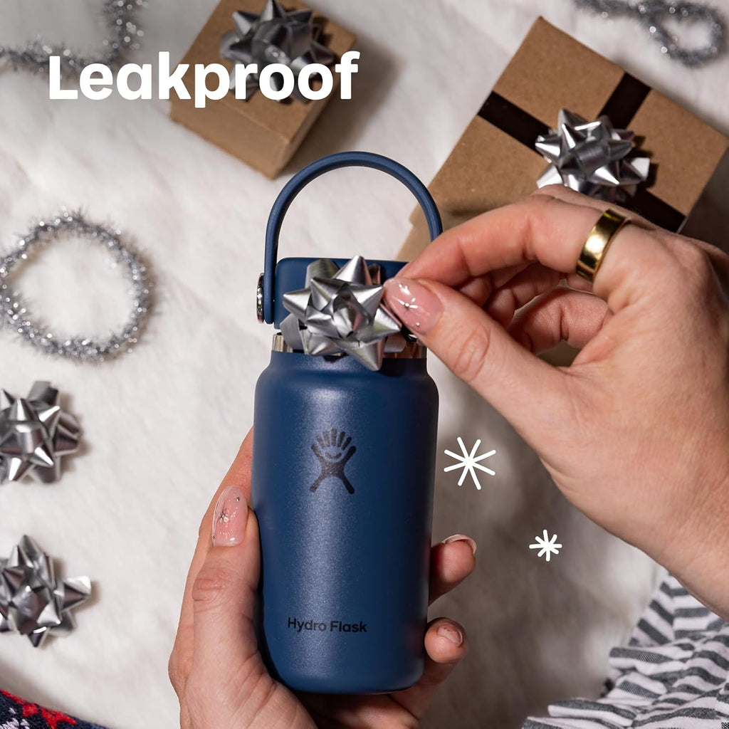 Hydro Flask Micro Bottle - Mini frasco aislado a prueba de fugas para bolso o bolsillo en 6.7 onzas marfil brillante