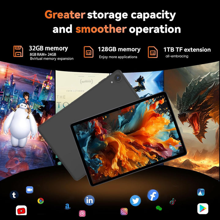 Tablet Tablet Android 16 de 10 pulgadas, 32 GB de RAM 128 GB ROM, e...