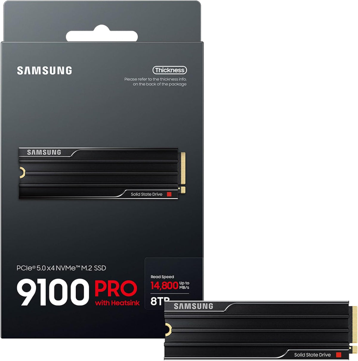 Samsung SSD 9100 PRO con disipador de calor de 8 TB, PCIe 5.0x4 M.2...