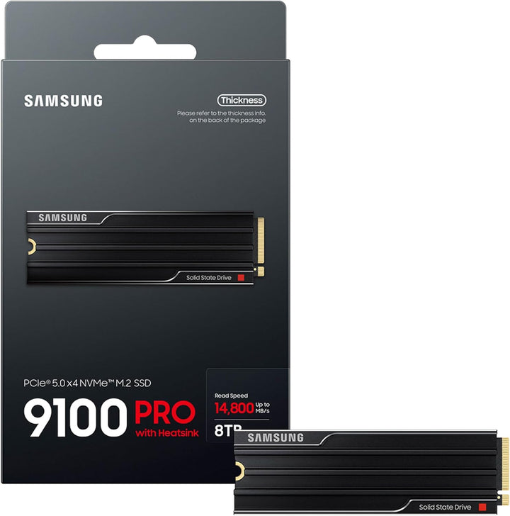 Samsung SSD 9100 PRO con disipador de calor de 8 TB, PCIe 5.0x4 M.2...