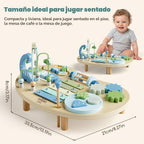 Lehoo Castle Mesa de actividades Montessori de dinosaurio de madera para