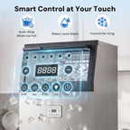 Uthfy Máquina de hielo comercial de 240 libras/24 horas, máquina de hielo debajo de la encimera, 96 cubos de hielo en 14 minutos, almacenamiento de 50 libras, filtro de agua y autolimpieza, máquina de