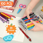 Yeaqee 100 bolígrafos a granel con punta de lápiz capacitivo, colores
