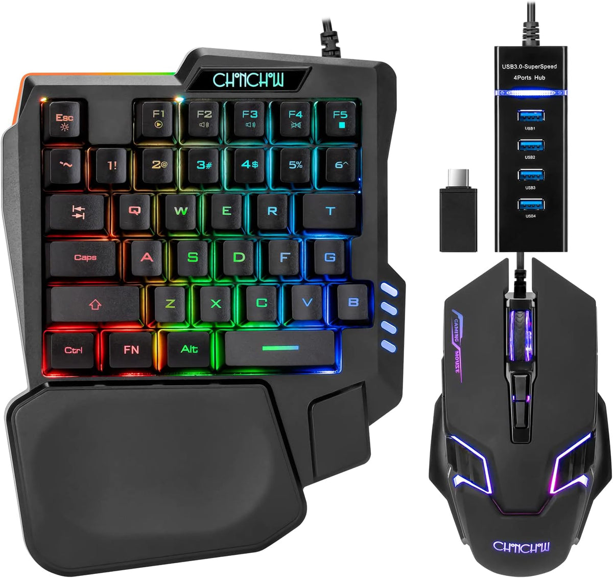 One Handed Gaming teclado y Mouse Combo para LOL/Wow/fortnite/Dota/PUBG