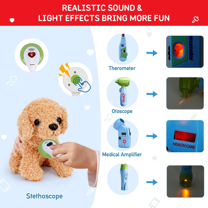 Meland Kit de médico de juguete para niños, juego de simulación con...