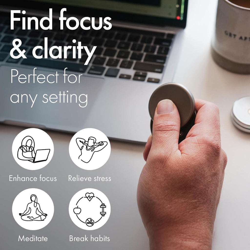 ONO Slider - Juguete fidget de mano para adultos | Ayuda a aliviar el estrés, la ansiedad, la tensión | Promueve el enfoque, la claridad | Diseño compacto y portátil (Natural - Titanio)