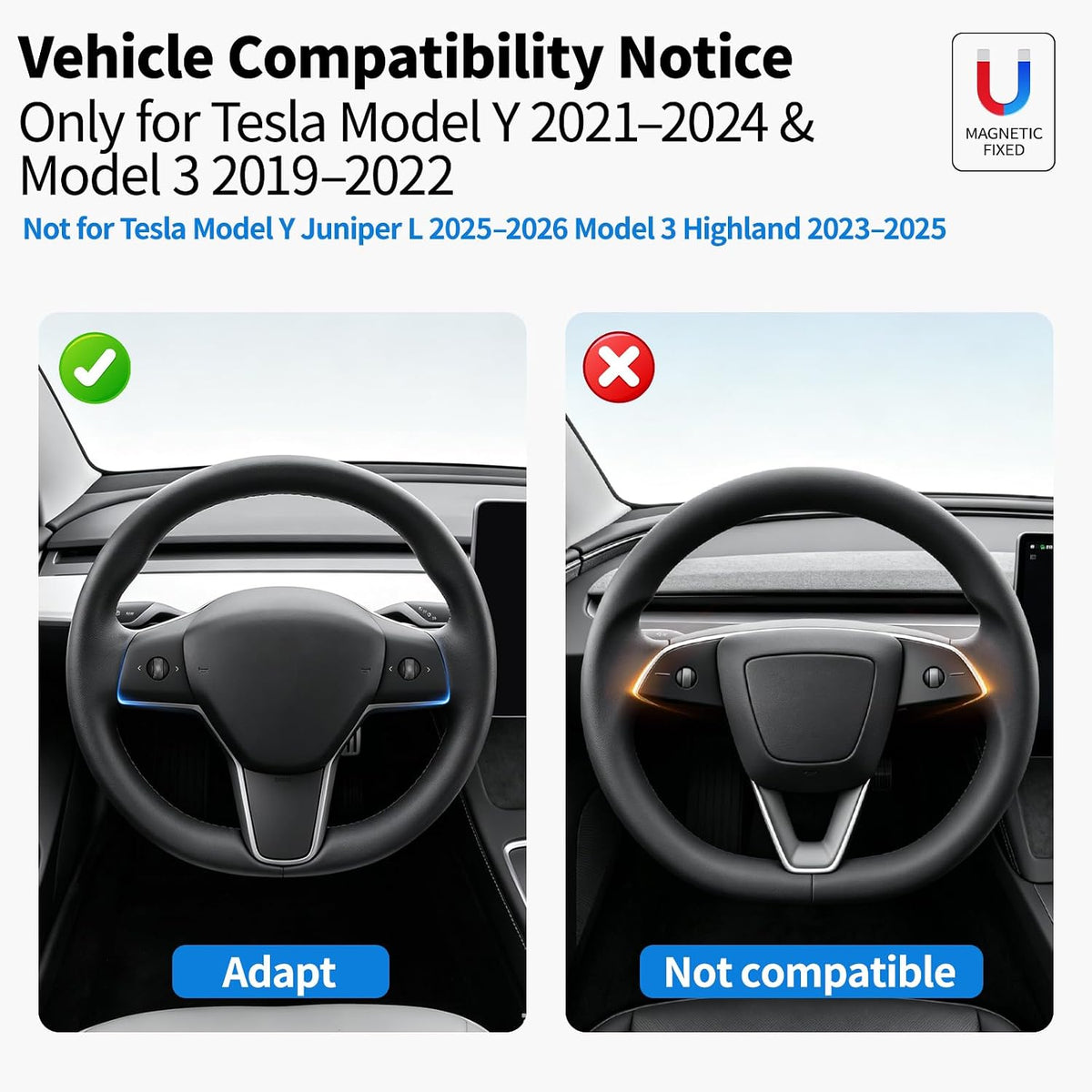 Funda magnética para volante para Tesla Model 3 2019-2025 Modelo Y 2021