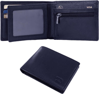 TOPFORGES Cartera de piel auténtica RFID para hombre, delgada, pleg...