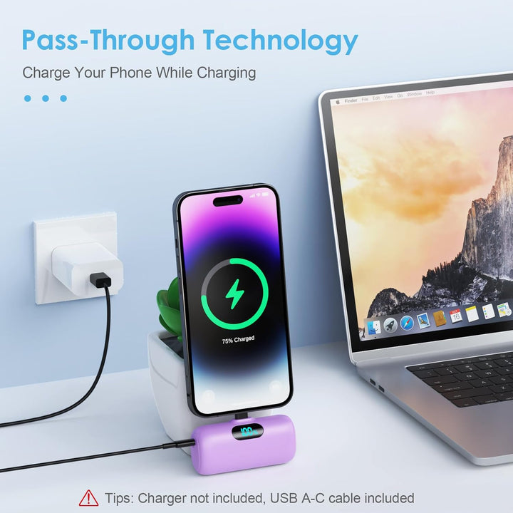 Mini Cargador Portátil USB C Power Bank, Paquete de Batería Mejorad...