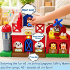 BOLZRA Animales de granja musicales de juguete con marionetas de dedo, Juego de animales de granero