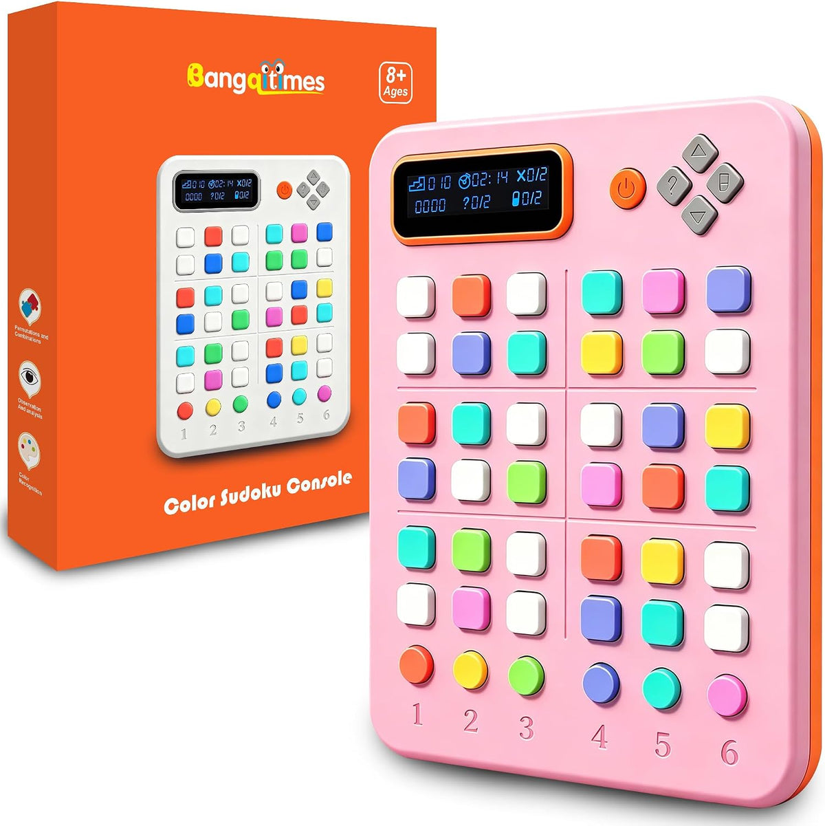 Consola Sudoku color para niños 8+, 500 rompecabezas, 4 modos