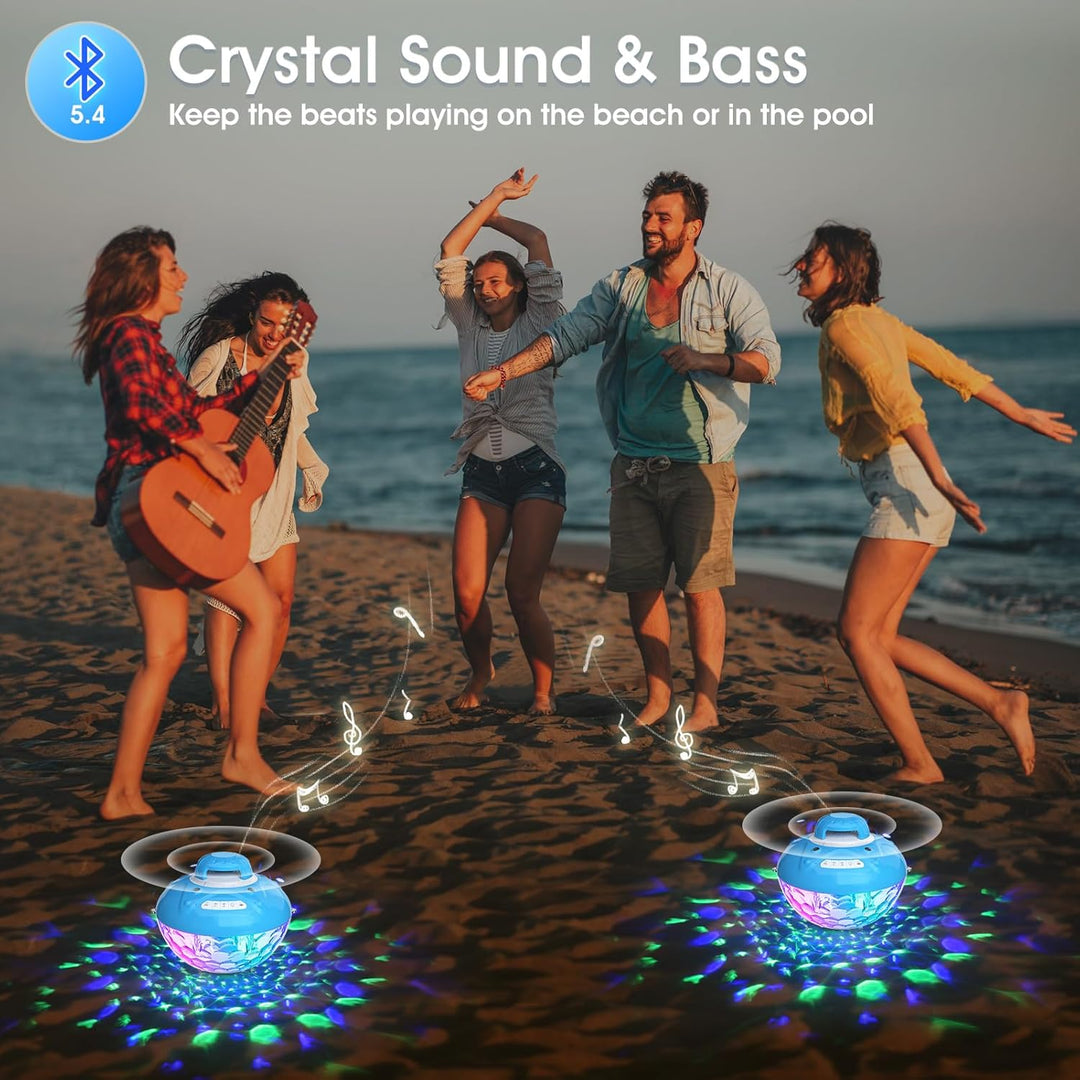 Blufree Altavoz Bluetooth para piscina con luz colorida de fuente d...