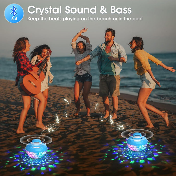 Blufree Altavoz Bluetooth para piscina con luz colorida de fuente d...