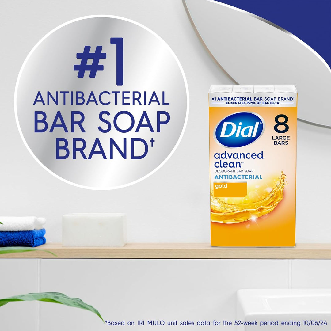 Dial Barra de jabón desodorante antibacteriano, Advanced Clean Gold...