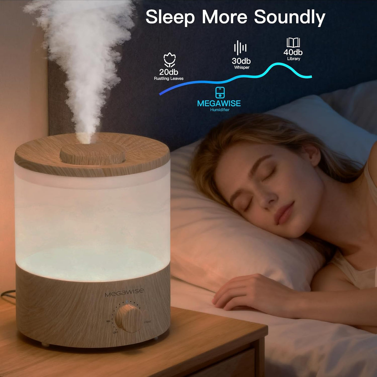 MEGAWISE Paquete de 2 humidificadores de niebla fría de 1.79L para