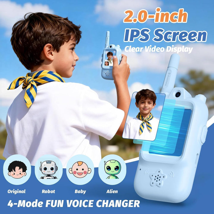 AQLL Walkie Talkies for Kids with Real-Time Video Chat, 2 Pack Rech...