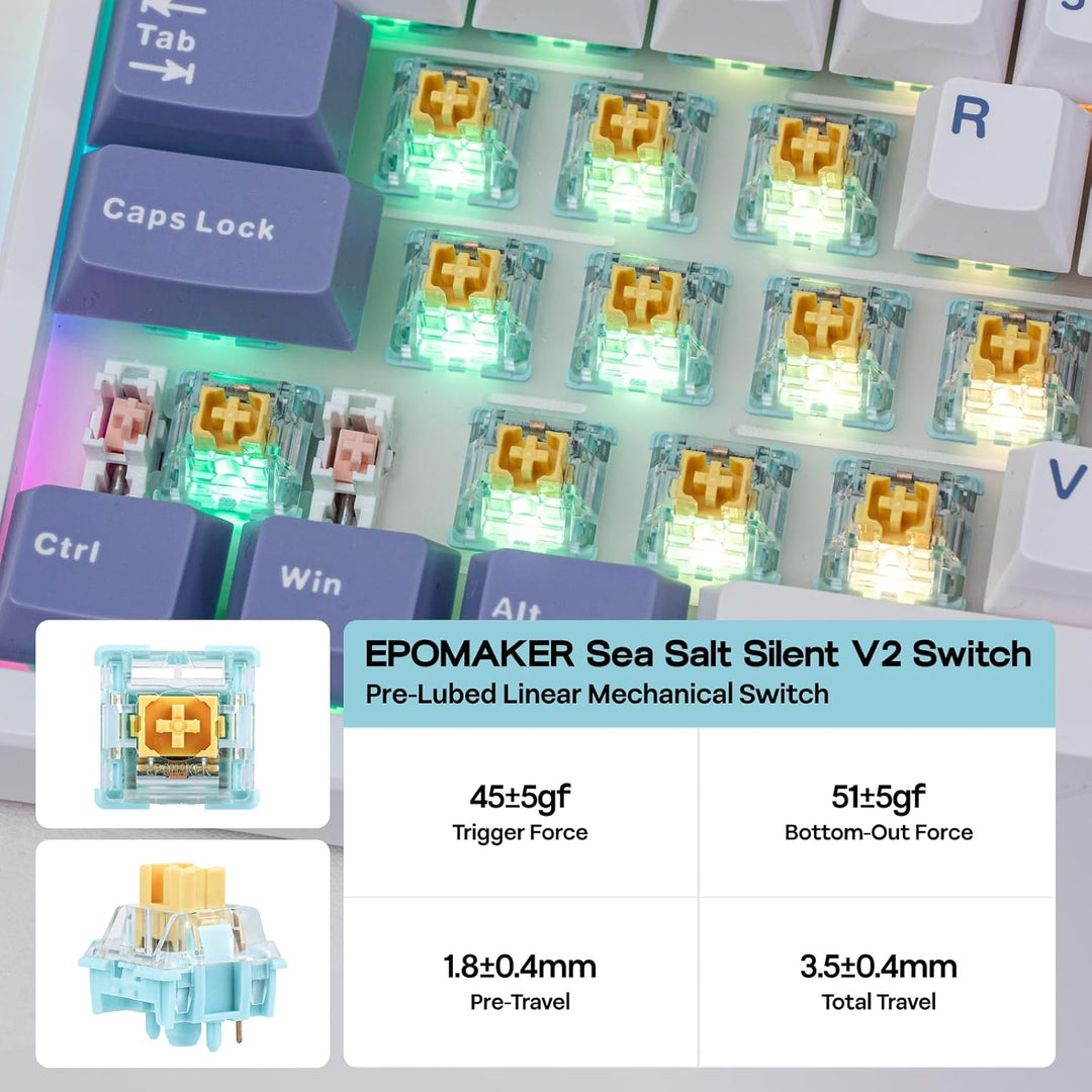 EPOMAKER TH108 PRO Teclado mecánico de tamaño completo con pantalla...