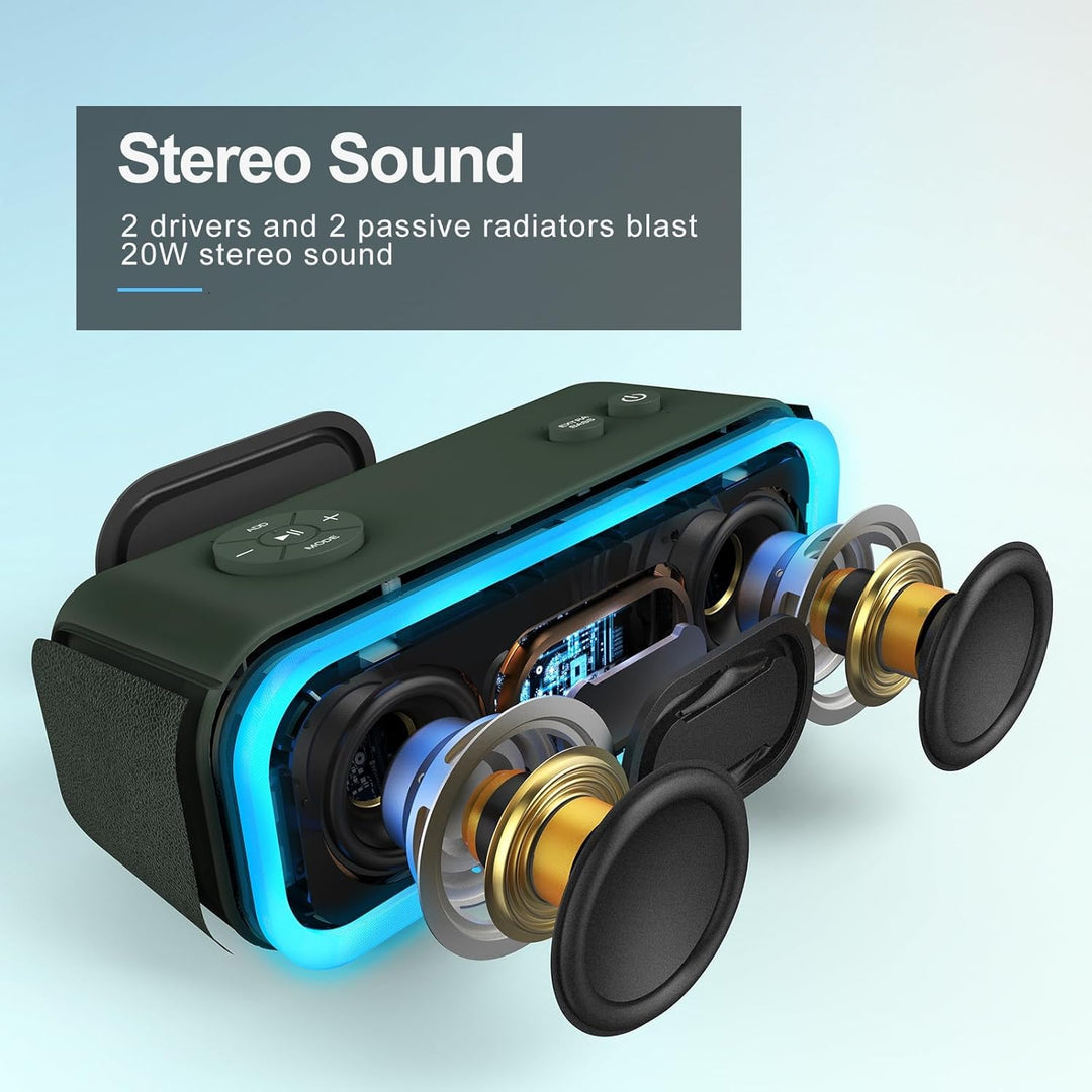 DOSS SoundBox Pro Altavoz Bluetooth, sonido estéreo de 20 W, graves...