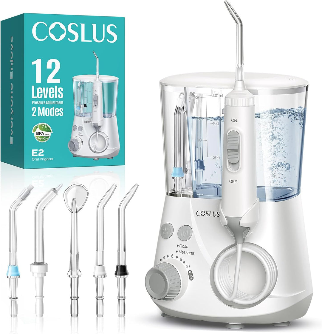 COSLUS Advanced Hilo Dental de Agua para Dientes: 2 Modos &amp; 12...