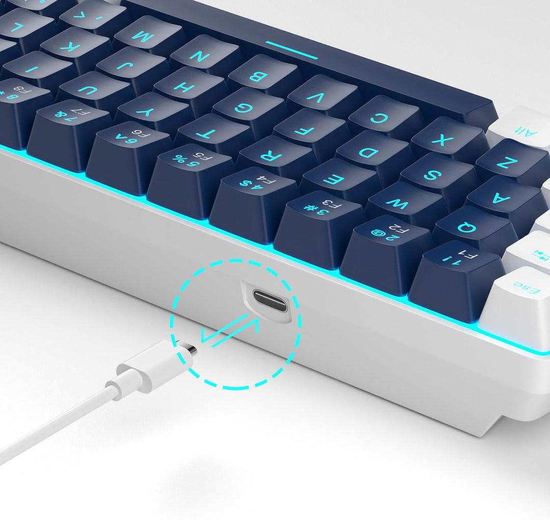 MageGee MK-Box - Teclado mecánico portátil 60% para juegos, retroil...
