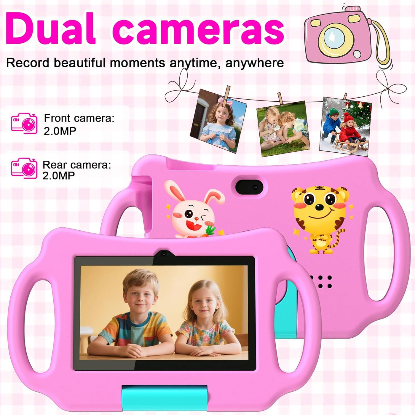 Vyrolina - Tableta infantil de 7 pulgadas, 4 GB de RAM, 32 GB, fund...