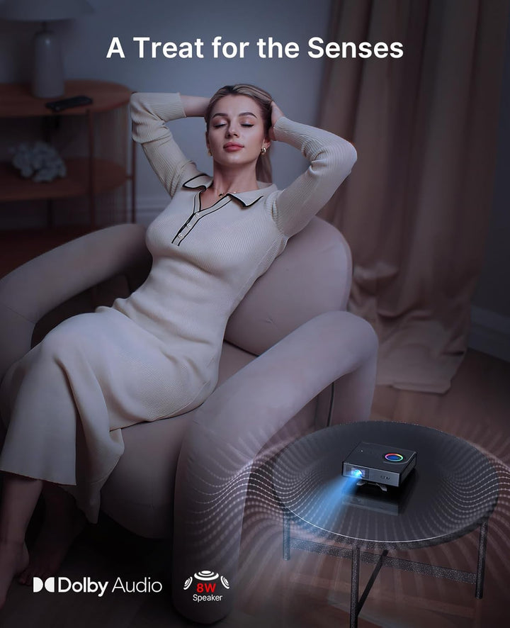 NexiGo Nova Mini, proyector láser portátil, Google TV con Netflix,...
