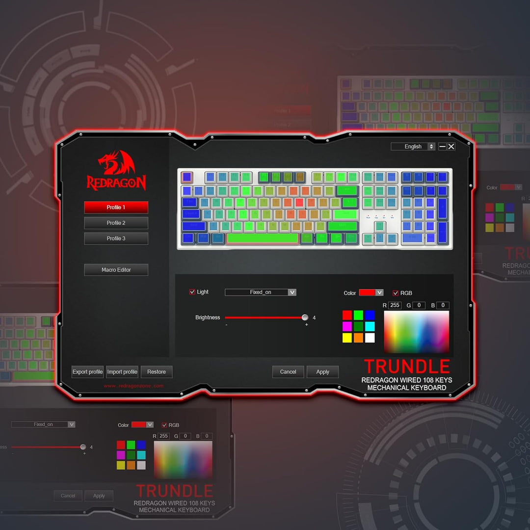 Redragon Teclado para juegos K668 RGB, teclado mecánico con cable d...