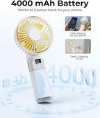 TUNISE Ventilador de Mano Portátil, Ventilador Portátil Recargable,...