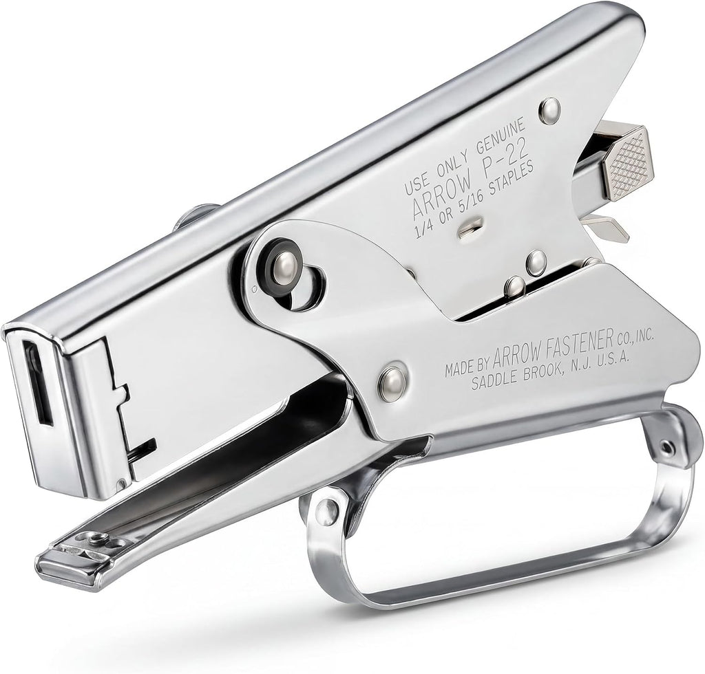 Arrow Fastener P22 - Engrapadora de alicates de mano resistente para manualidades, oficina y aislamiento, utiliza grapas de 1/4 pulgadas y 5/16 pulgadas