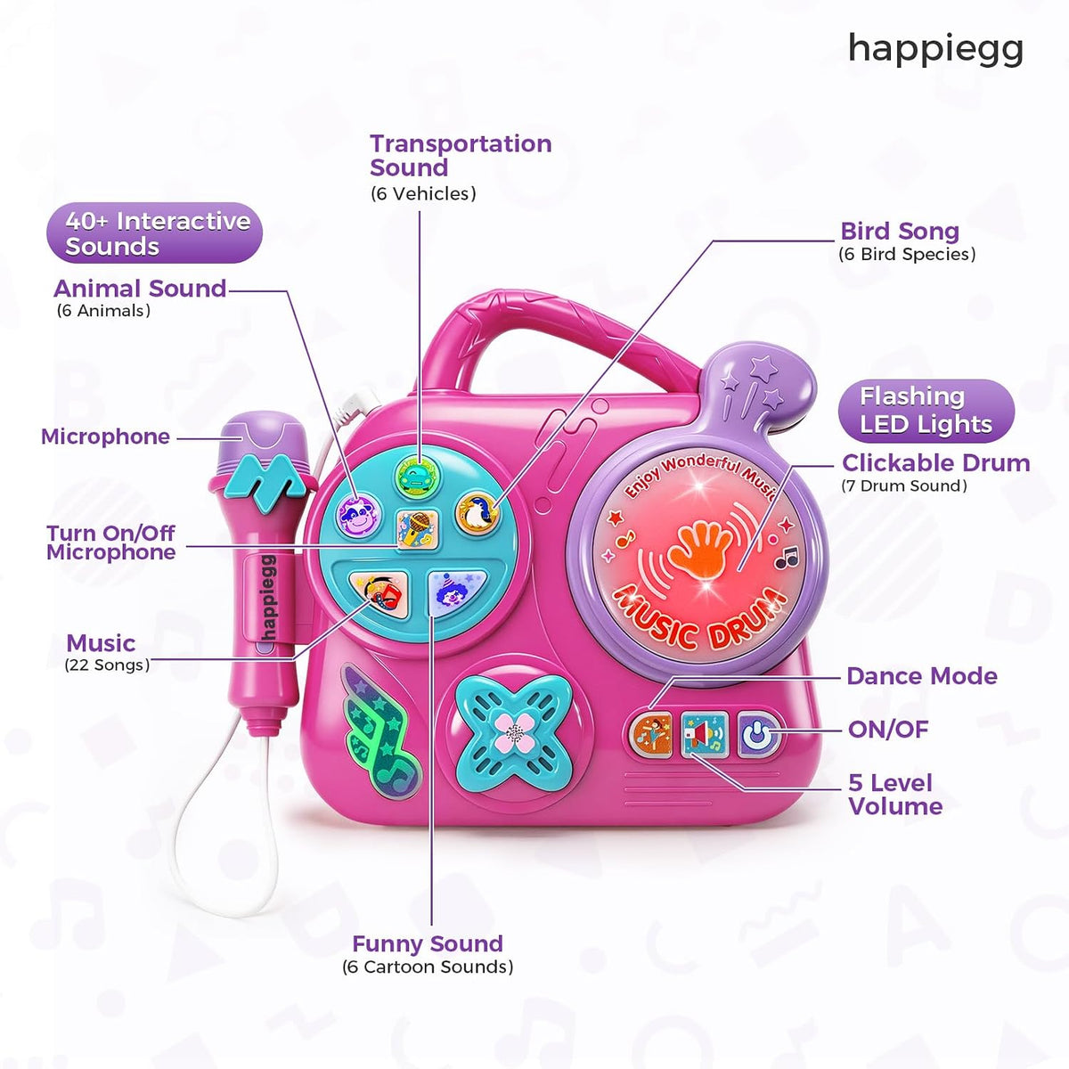 Máquina de karaoke para niños con micrófono, reproductor de música