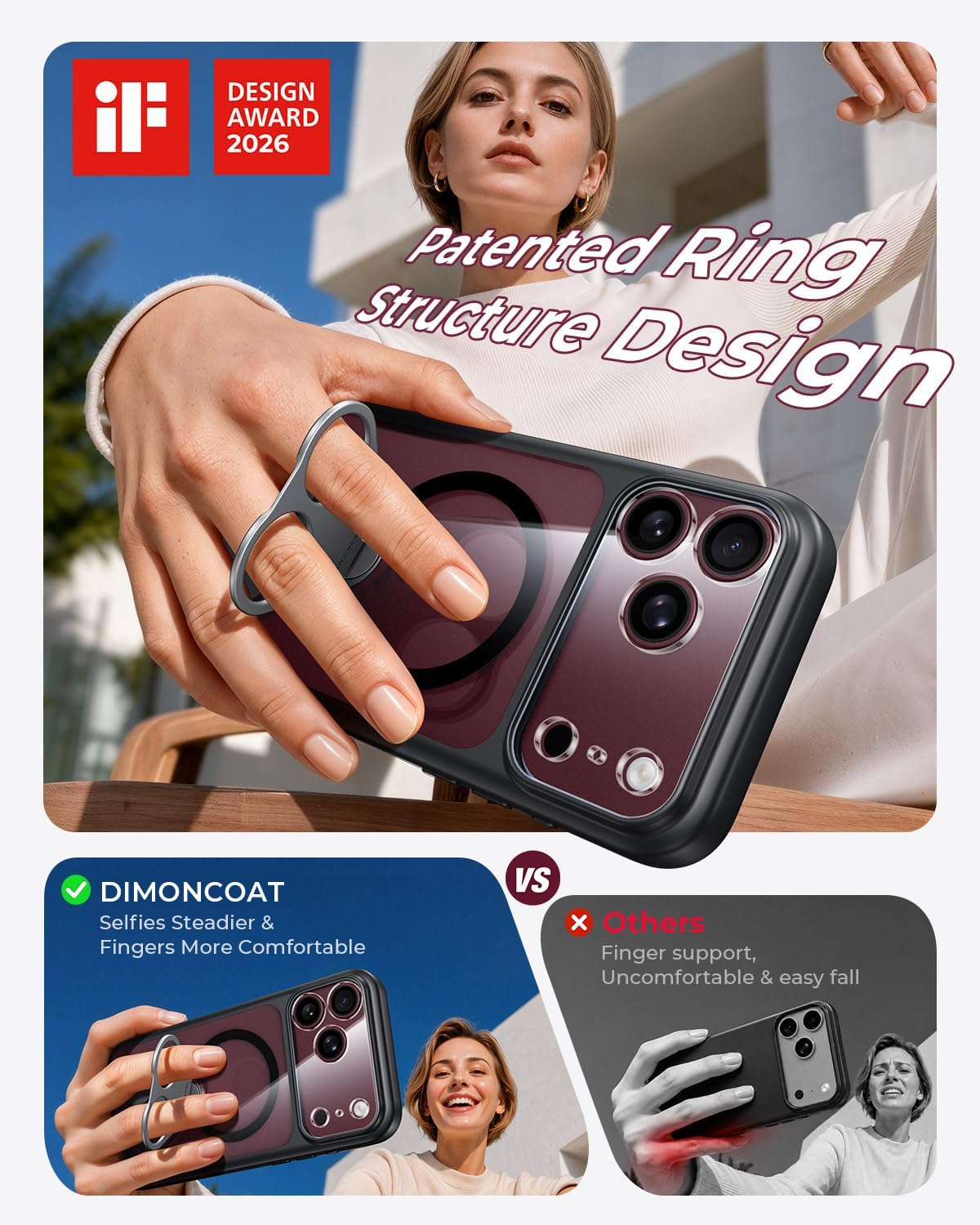 Funda magnética fuerte y soporte sin costuras de 360° para iPhone 18 Pro