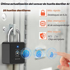 Cerradura de casillero de huellas dactilares con código, candado de combinación inteligente de huellas dactilares biométricas sin llave, cerradura combinada impermeable para valla exterior